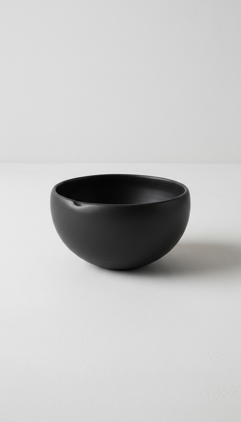 Ceramic bowl in charcoal black