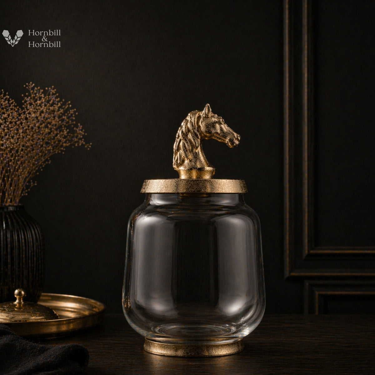 Handcrafted Hammered Brass Storage Jar Set